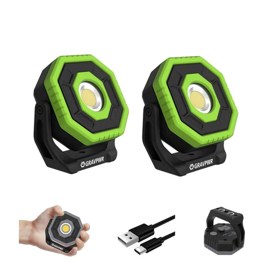 W7-2PCS Work Light,800LM, LED Magnetic Light ,2600mAh Type-C , IP65 IK07