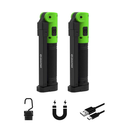 F7-2PCS Work Light ,850LM, LED Magnetic Light ，2600mAh Type-C , IP65 IK07 UV