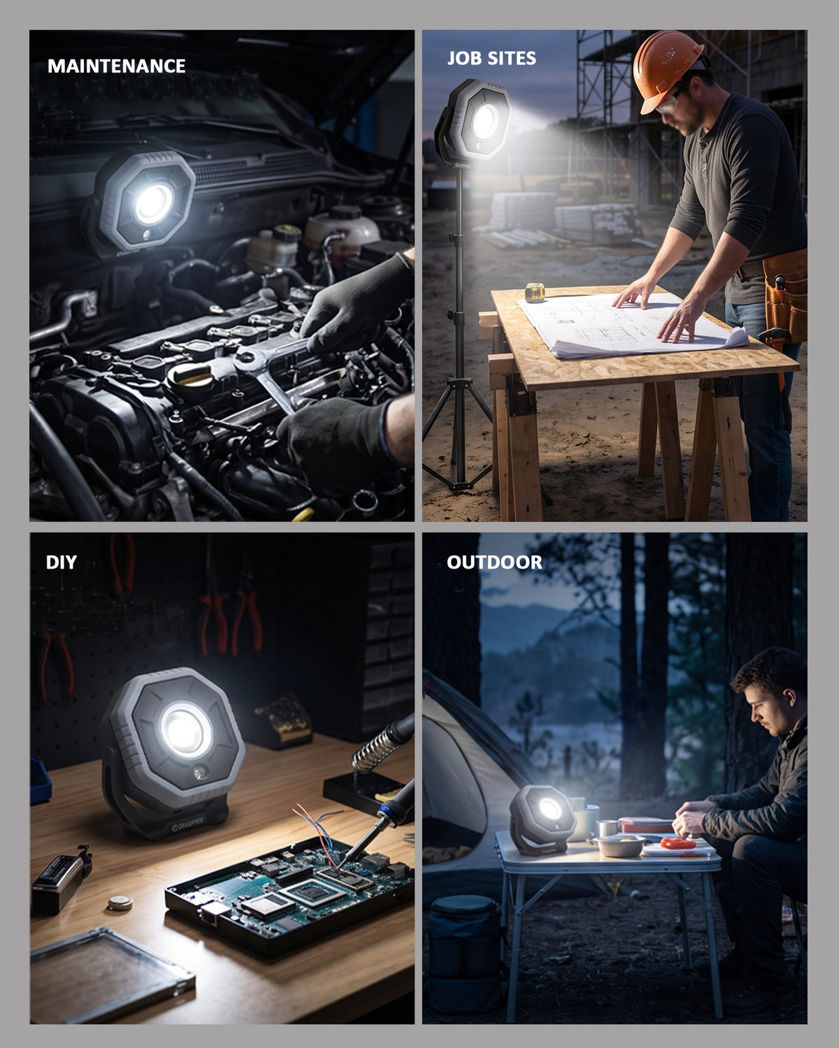 W8 Work Light,2000LM, LED Magnetic Light ,5200mAh Type-C , IP65 IK07