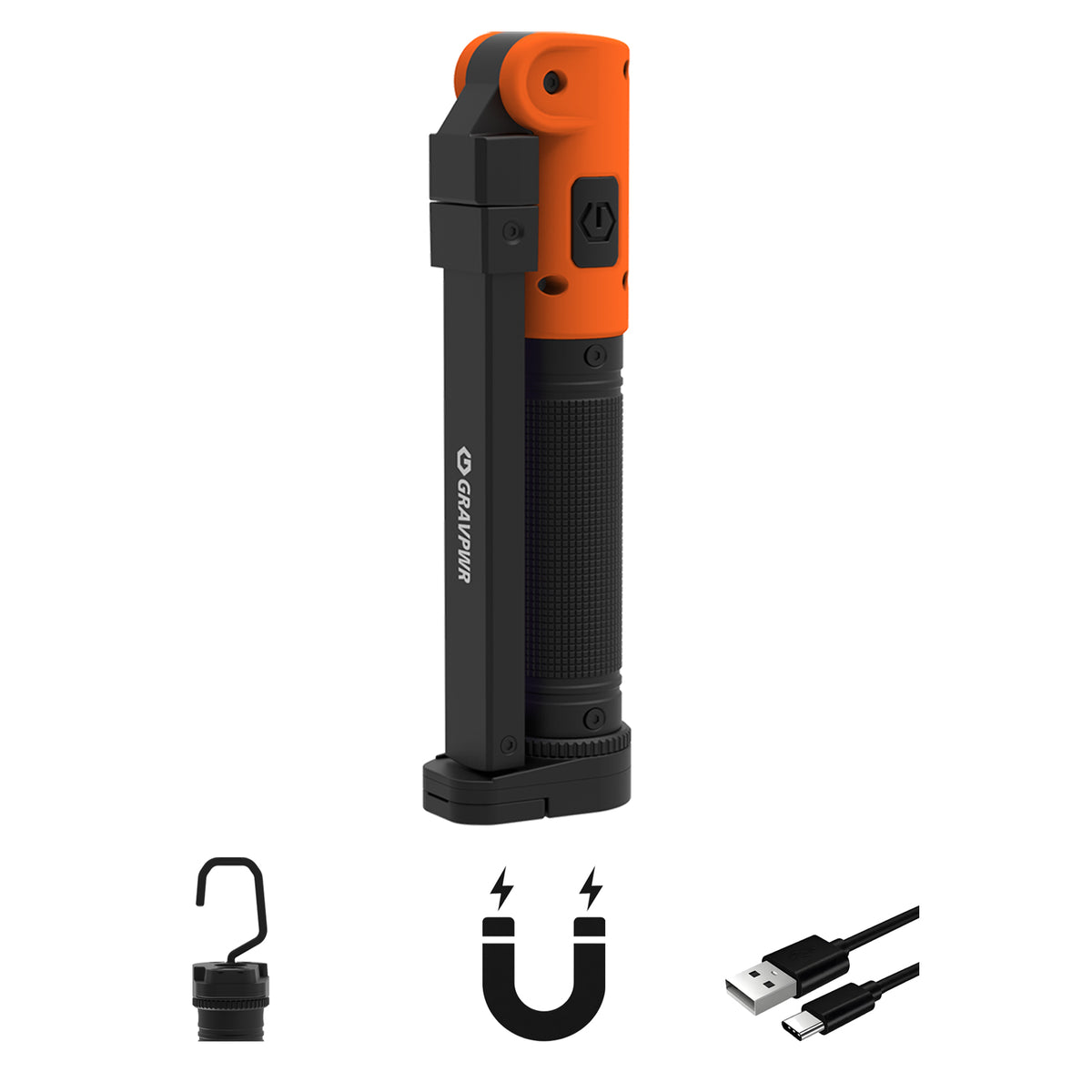 F8 Work Light ,1550LM, LED Magnetic Light ，5000mAh Type-C , IP65 IK07 UV