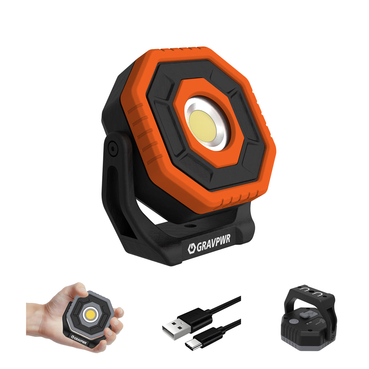 W7 Work Light,800LM, LED Magnetic Light ,2600mAh Type-C , IP65 IK07